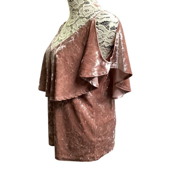 Cable & gauge velvet top V-neck M brown - Picture 2 of 6